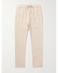 Frescobol Carioca - Oscar Straight-leg Linen And Cotton-blend Drawstring Trousers - Lyst