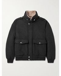 Brunello Cucinelli - Shearling-Trimmed Cashmere Bomber Jacket - Lyst