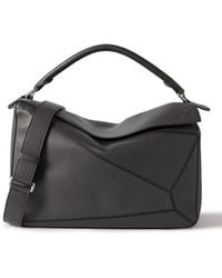 Loewe - Puzzle Edge Large Logo-Debossed Full-Grain Leather Messenger Bag - Lyst