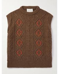 A Kind Of Guise - Intarsia Cable-Knit Merino Wool Sweater Vest - Lyst