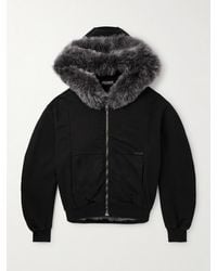 Dolce & Gabbana - Shearling-Trimmed Cotton-Jersey Hooded Jacket - Lyst