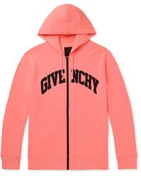 Givenchy - Logo-Embroidered Cotton-Jersey Zip-Up Hoodie - Lyst