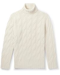 Thom Sweeney - Cable-knit Cashmere Rollneck Sweater - Lyst