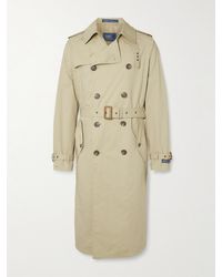 Polo Ralph Lauren - Double-breasted Belted Brushed Cotton-blend Twill Trench Coat - Lyst