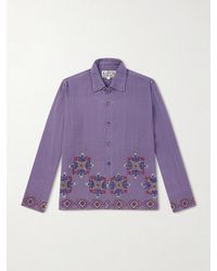 Kartik Research - Bead-Embellished Embroidered Cotton Shirt - Lyst