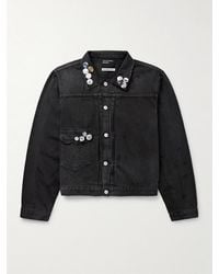 Enfants Riches Deprimes - Appliquéd Distressed Panelled Denim Jacket - Lyst