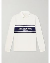 Aimé Leon Dore - Logo-Embroidered Striped Cotton Polo Sweater - Lyst
