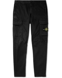 Stone Island - Tapered Stretch-cotton Cargo Trousers - Lyst