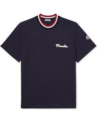 Moncler - Cotton Logo Embroidered T-Shirt - Lyst