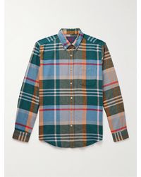 Portuguese Flannel - Realm Hemd aus kariertem Baumwollflanell mit Button-Down-Kragen - Lyst