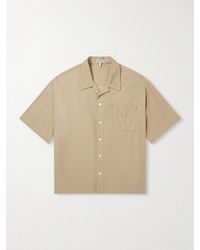 Loewe - Camp-Collar Anagram-Detailed Cotton-Twill Shirt - Lyst