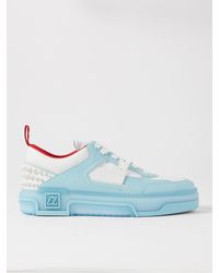 Christian Louboutin - Astroloubi Spiked Leather And Mesh Sneakers - Lyst