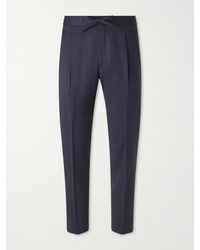 Lardini - Miami Slim-fit Pleated Virgin Wool Drawstring Trousers - Lyst