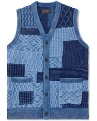 Beams Plus - Patchwork-Dyed Cotton Sweater Vest - Lyst