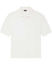 Zegna - Knitted Cotton-blend Polo Shirt - Lyst