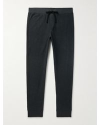 James Perse - Thermal Tapered Waffle-knit Brushed Cotton And Cashmere-blend Sweatpants - Lyst
