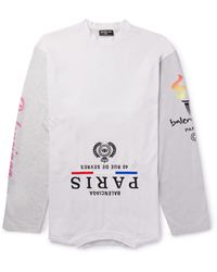 Balenciaga - Oversized Printed Cotton-blend Jersey T-shirt - Lyst