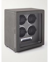 Rapport - Quantum Quad Leather-Wrapped Cedar And Glass Watch Winder - Lyst