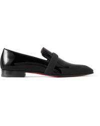 Christian Louboutin - Dandydeco Grosgrain-trimmed Patent-leather Loafers - Lyst