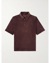 Loro Piana - Cotton And Silk-Blend Velour Polo Shirt - Lyst