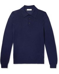 James Purdey & Sons - Logo-Embroidered Merino Wool Polo Shirt - Lyst