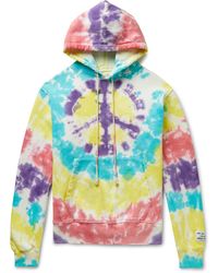 GALLERY DEPT. Distressed Tie-dyed Cotton-jersey Hoodie - Blue