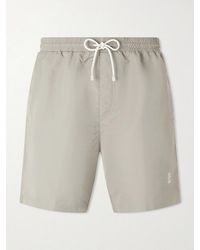 Brunello Cucinelli - Straight-Leg Mid-Length Logo-Embroidered Swim Shorts - Lyst