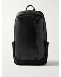 master-piece - Slick Logo-Appliquéd Leather And Cordura Ballistic Nylon Backpack - Lyst