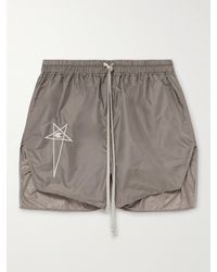 Rick Owens - Champion Dolphin Straight-leg Embroidered Recycled-shell Shorts - Lyst