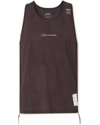 Satisfy - Embellished Logo-appliquéd Space-otm Mesh Tank Top - Lyst