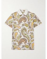 Etro - Roma Slim-fit Paisley-print Cotton-piqué Polo Shirt - Lyst