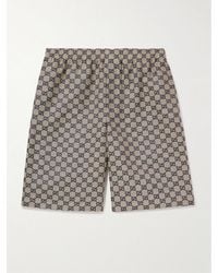 Gucci - Gerade geschnittene Shorts aus Jacquard aus einer Leinenmischung mit Logomuster - Lyst