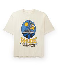 Rhude - Yacht Club Logo-print Cotton-jersey T-shirt - Lyst