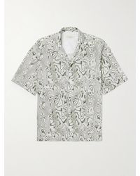 Officine Generale - Eren Camp-collar Printed Cotton-poplin Shirt - Lyst