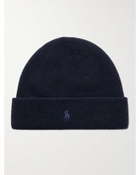 Polo Ralph Lauren - Logo-embroidered Ribbed Cashmere Beanie - Lyst