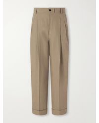 Margaret Howell - Straight-Leg Pleated Cotton-Drill Trousers - Lyst