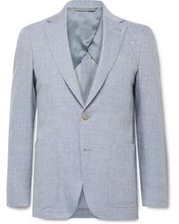 Canali - Slim-fit Unstructured Linen And Wool-blend Suit Jacket - Lyst