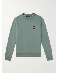 Belstaff - Sweatshirt aus Baumwoll-Jersey mit Logoapplikation in Stückfärbung - Lyst