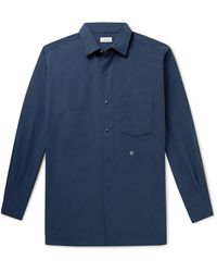 Nanamica Logo-embroidered Cotton-blend Shirt - Blue