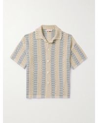 Orlebar Brown - Thomas Striped Crocheted Cotton Shirt - Lyst