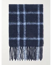 The Elder Statesman - Fringed Checked Alpaca-Blend Scarf - Lyst