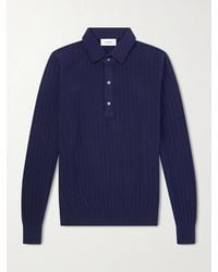 Lardini - Ribbed Cotton Polo Shirt - Lyst