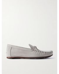 Manolo Blahnik - Gargano Mokassins aus Nubukleder mit Troddeln - Lyst