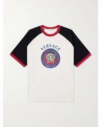 Versace - Logo-Print Cotton-Jersey T-Shirt - Lyst