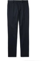 Etro - Roma Slim-fit Straight-leg Stretch-cotton Twill Trousers - Lyst