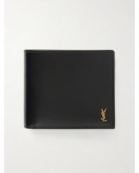 Saint Laurent - Logo-embellished Leather Bifold Wallet With Money Clip - Lyst
