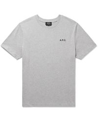 A.P.C. - Wave Logo-print Cotton-jersey T-shirt - Lyst