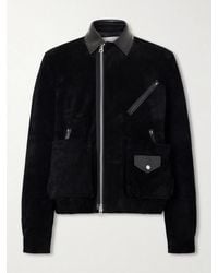 Sacai - Leather-Trimmed Suede Jacket - Lyst