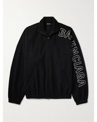 Balenciaga - Oversized Logo-appliquéd Fleece Track Jacket - Lyst