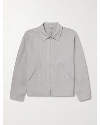 NN07 - Petrus 1455 Oversized Pinstriped Linen Blouson Jacket - Lyst
